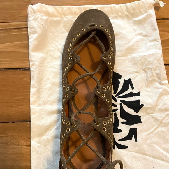 - Isabel Marant "Leo" Studded Lace-Up Ballet Flats, size 38 - Picture 4 of 11